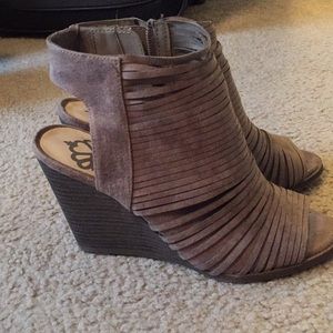 Suede bootie wedges